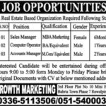 Rawalpindi Real Estate Organization Jobs 2019 for Accounts, Computer Operator and Sales Manager