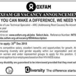 OXFAM GB NGO Jobs 2019 for Technical Specialists (Islamabad)