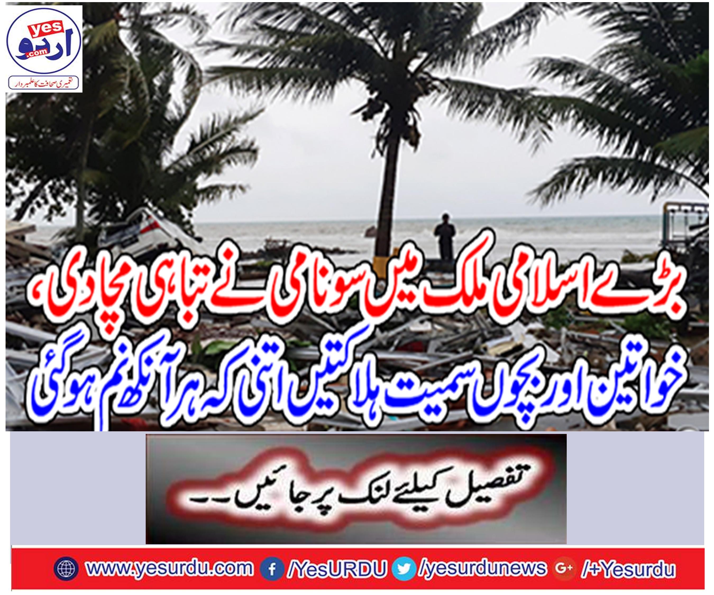 In the big Islamic country, tsunami destroyed destruction,