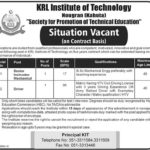 KRL, Institute, of, Technology, Jobs, 2019, for, Instructor ,and ,Driver, 23 December, 2018