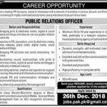 Islamabad, PR, Company, Jobs, 2019, for ,Public, Relations, Officer,23 December, 2018