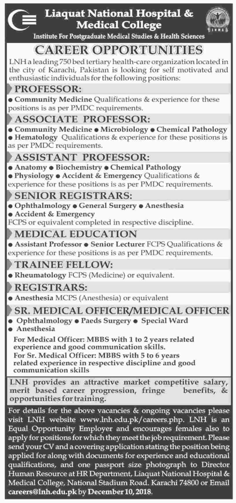 Liaquat ,National, Hospital , College, Jobs, 2019, for, 100+, IT, Admin, HR, Medical, Teaching, &, Other, Categoreis, 3, December, 2018