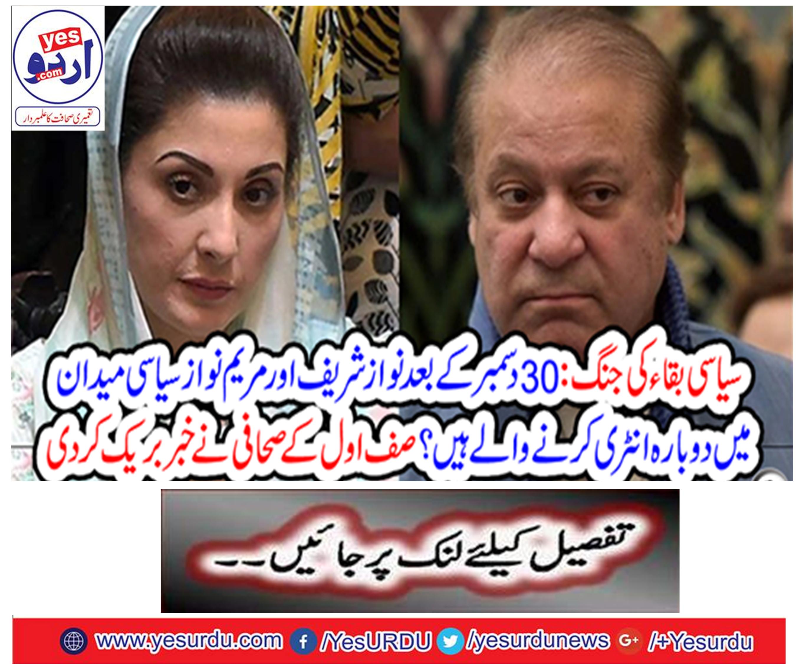 : After December 30, Nawaz Sharif and Mary Nawaz are going to re-enter in the political field?