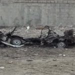 Blast in car standing in the empty plot in ​​Defense area of Karachi