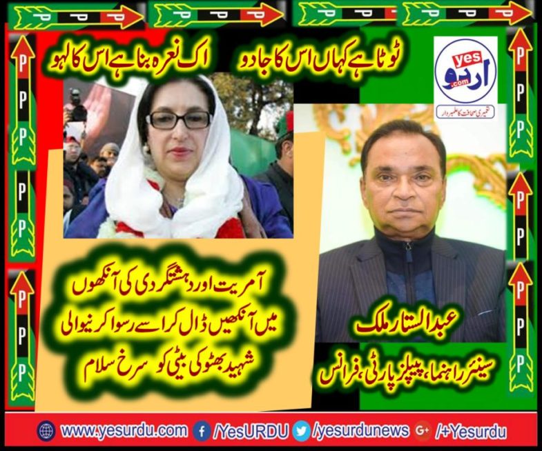 Abdul Sattar Malik, SENIOR, LEADER, PPP, FRANCE