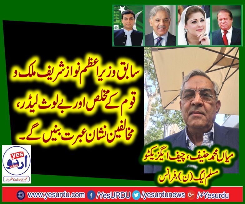 Mian Muhammad Hanif, CHIEF EXECUTIVE, PMLN, FRANCE