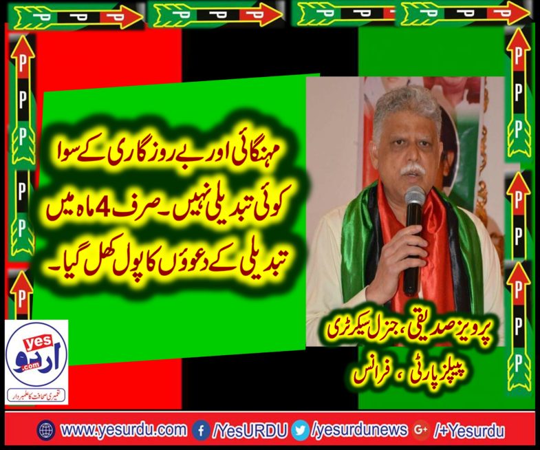 Pervez Siddiqui, GENERAL, SECRETARY, PPP, FRANCE