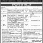 District & Session Judge Tando Muhammad Khan Jobs 2019 for Stenographer, Computer Operator, Jr Clerk and CCTV Operator