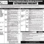 National University of Medical Sciences (NUMS) Jobs 2019 for Scientific Officers, Sub-Engineers, Management & Teaching Faculty