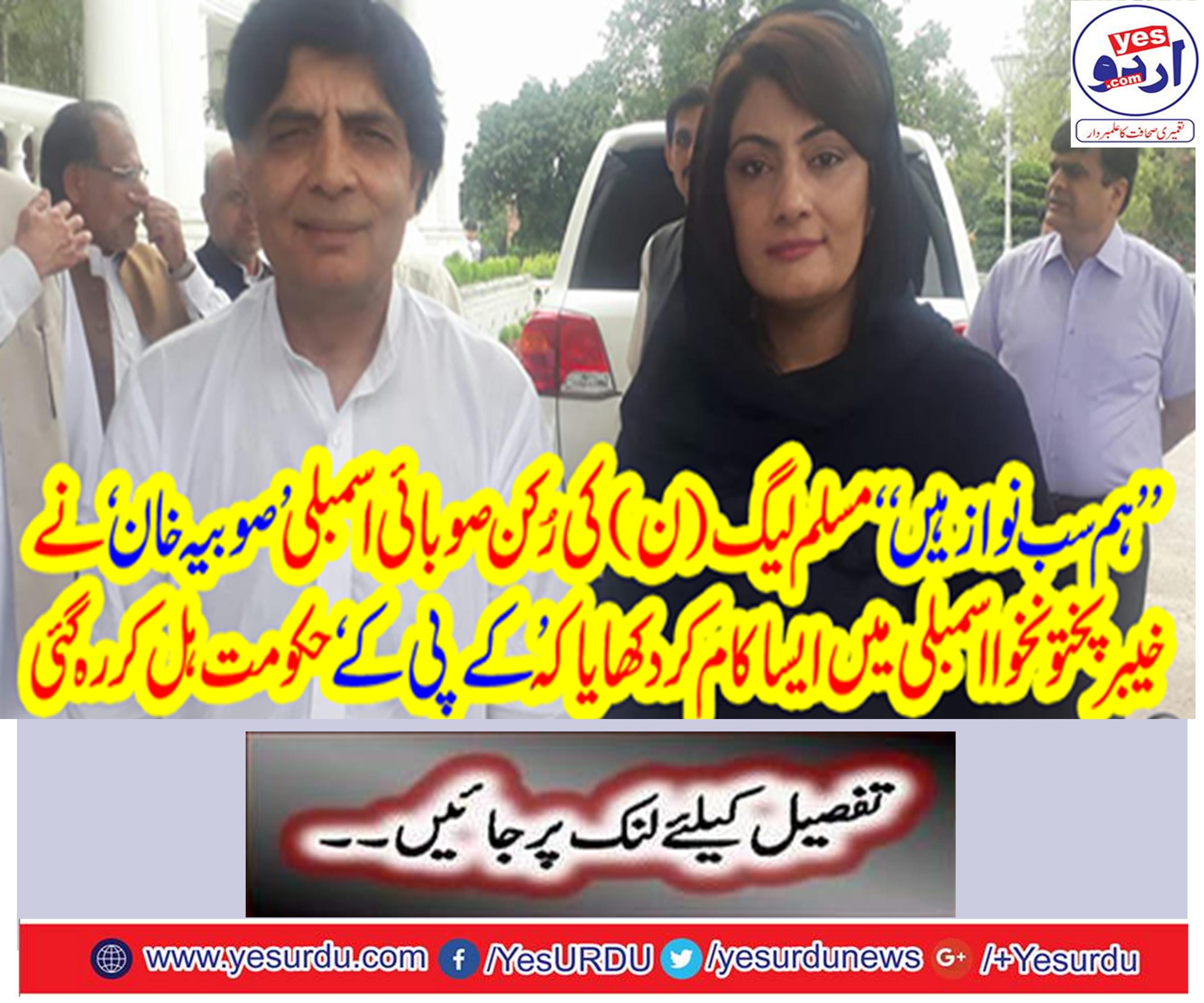 The PML-N member provincial assembly protest against Nawaz Sharif in Khyber Pakhtunkhwa Assembly