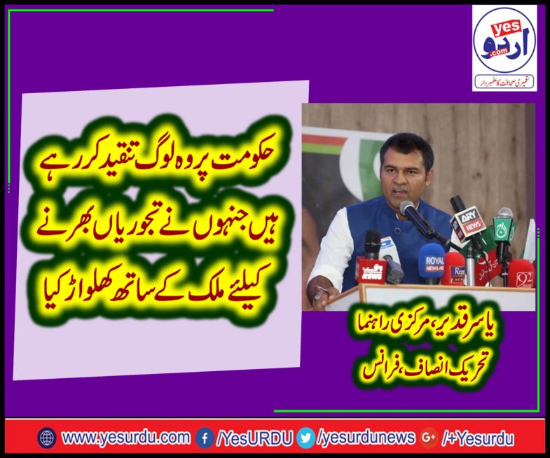 yasir qadeer, Senior, Leader, Pakstan, Tehreek e Insaf, France