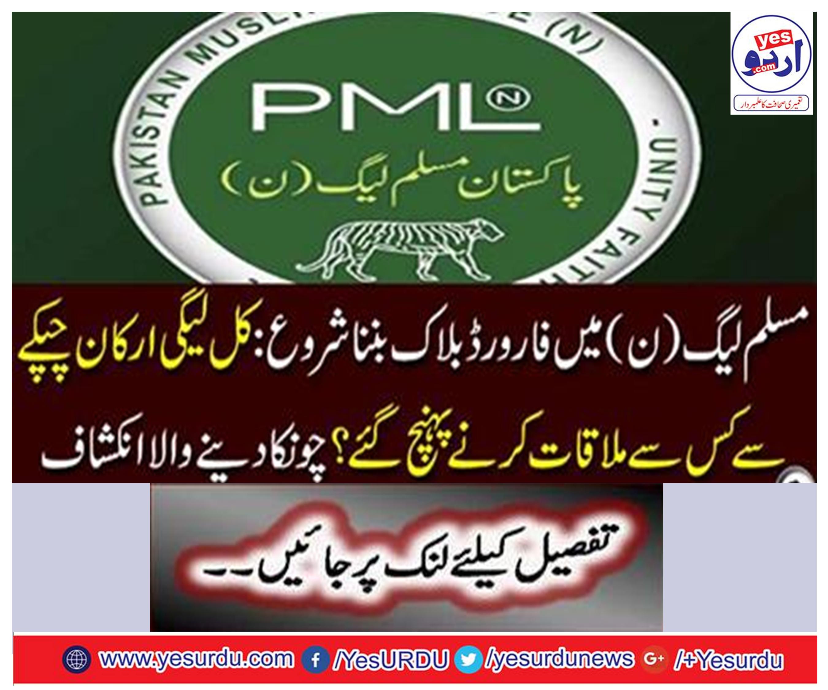 Forward block become started in Muslim League (N)`