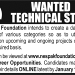 NESPAK Jobs 2019 for Various Technical Staff (Multiple Categories)