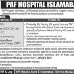 PAF Hospital Islamabad Jobs 2019 for Staff Nurses