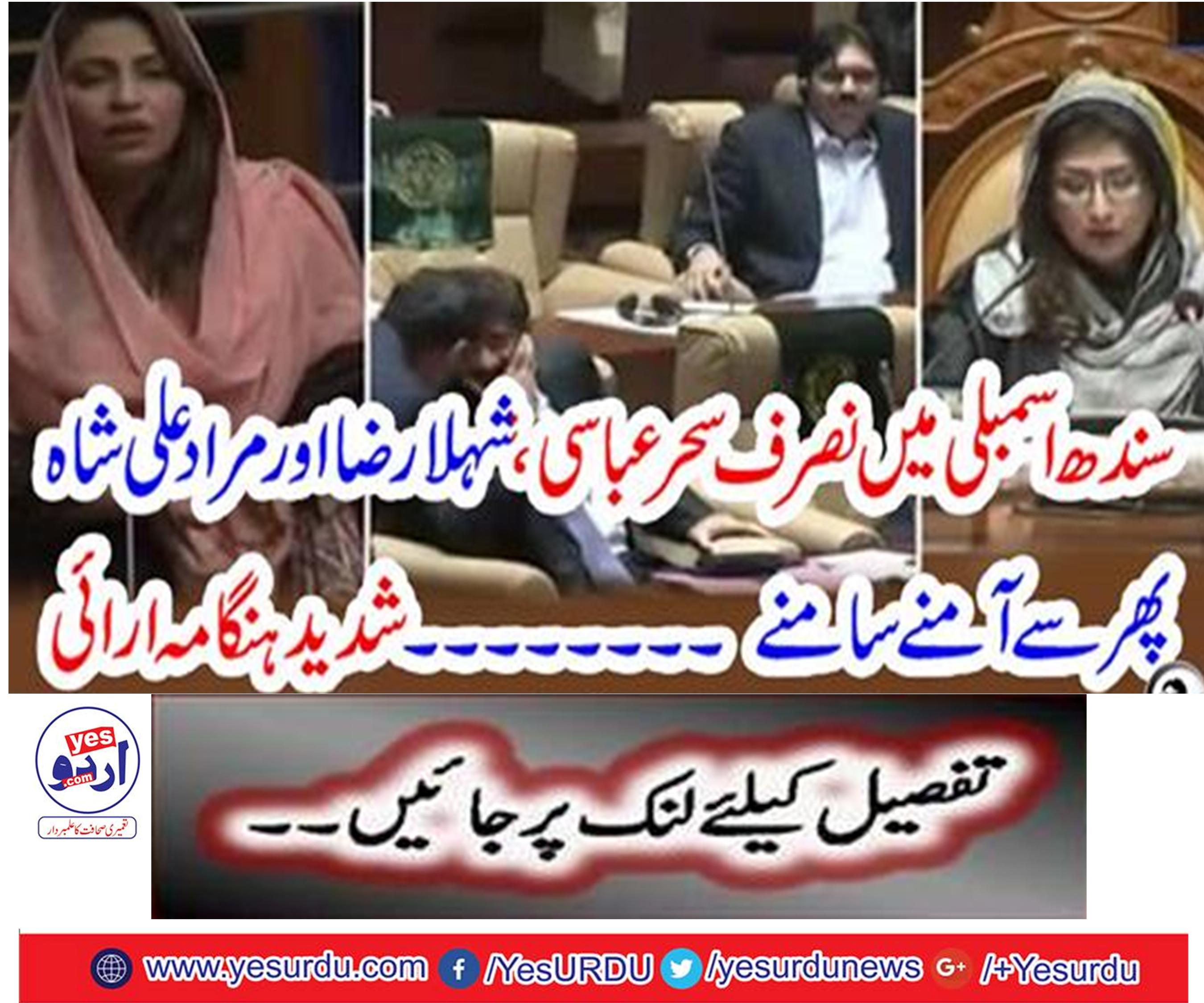 In the Sindh Assembly, Naseer Saharbasi, Shahla Raza and Murad Ali Shah again.