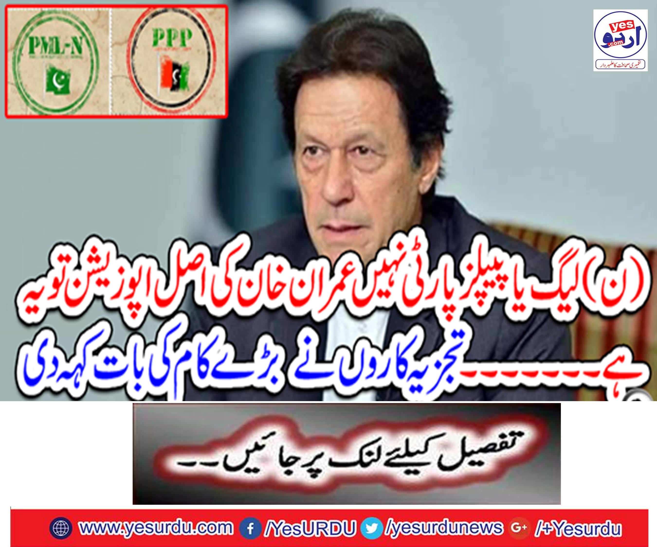 Imran Khan's real opposition is not the League or PPP.