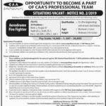 Pakistan Civil Aviation Authority (PCAA) Jobs 2019 for 20+ FSc / Aerodrome Fire Fighter