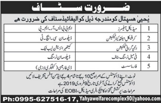 Yahya Hospital Jobs 2019 for Pharmacist, Nursing and Medical Posts