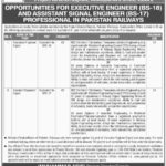 Pakistan Railways Jobs 2019 for Signal and Executive Engineers