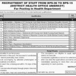 Umerkot District Health Office Jobs 2019 for 377+ Posts (BPS 1-15) in Multiple Categories