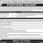 UET Peshawar Jobs January 2019 for Teaching Faculty