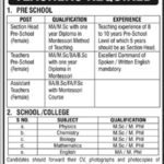 Army Public School & College Rawalpindi Jobs 2019 for Teaching Staff
