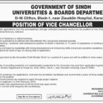 Sindh Universities & Boards Department Jobs 2019 for Vice Chancellors