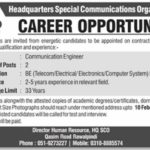 HQ Special Communications Organization (SCO) Jobs 2019 for 2+ Telecom / Communication Engineers
