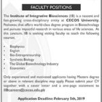 CECOS University Peshawar Jobs 2019 for Teaching Faculty