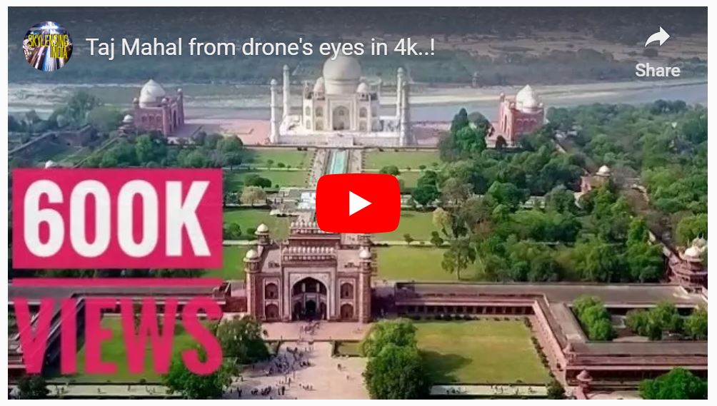 The beauty of Taj mahal captured from DJI Mavic Pro...