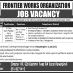 Frontier Works Organization (FWO) Jobs 2019 for the post of Chief Engineer Housing Scheme