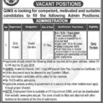 Quetta Institute of Medical Sciences (QIMS) Jobs 2019 for Hostel Warden (Female)