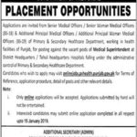 PS Healthcare Department Punjab Jobs 2019 for Medical Superintendents (All Districts/Tehsils)