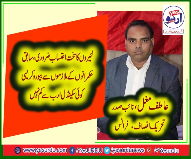 Atif Mughal, VICE, PRESIDENT, PTI, FRANCE