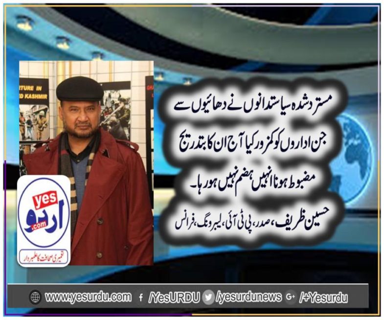 Hussain Zareeff kazmi, president, pti, labor wing, france