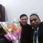 senior, journalist, and, editorial, executive, member, Asghar Ali Mubarak, greeted, newly, elected, president, national, press club, shakeel qarar, and, secretary, anwar raza