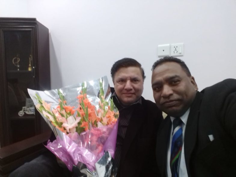 senior, journalist, and, editorial, executive, member, Asghar Ali Mubarak, greeted, newly, elected, president, national, press club, shakeel qarar, and, secretary, anwar raza