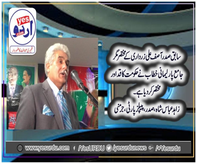 Zahid abbas shah, president, ppp, germany