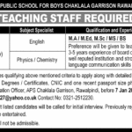 Army Public School Chaklala Rawalpindi Jobs 2019 for Teachers