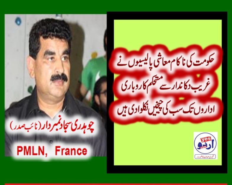ch sajjad numberdar, senior, leader, pmln, france