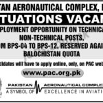 Pakistan Aeronautical Complex (PAC) Jobs 2019 for Technical & Non-Technical Posts (Multiple Categories)