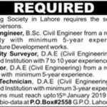 Lahore Housing Society Jobs 2019 for Engineers, Surveyors, DAE and Lab Technicians