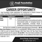 Fauji Foundation Jobs 2019 for Finance Manager