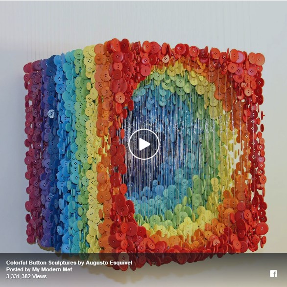 Colorful Button Sculptures by Augusto Esquivel