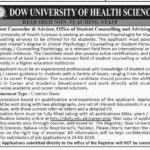 DOW University Jobs 2019 for Student Counselor, Advisor and Drivers