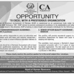 CA Pakistan Jobs 2019 for Various Management Posts