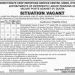 Crop Reporting Center Sindh Jobs 2019 for Crop Reporter and Computer Operator (Disable Quota)