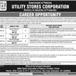 Utility Stores Corporation (USC) Jobs 2019 for General Managers (Finance, Vigilance and Planning/Development)