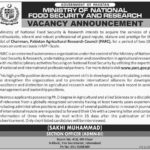 Ministry of National Food Security & Research Jobs 2019 for the post of Chairman