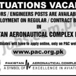 Pakistan Aeronautical Complex (PAC) Jobs 2019 for Medical & Engineering Posts
